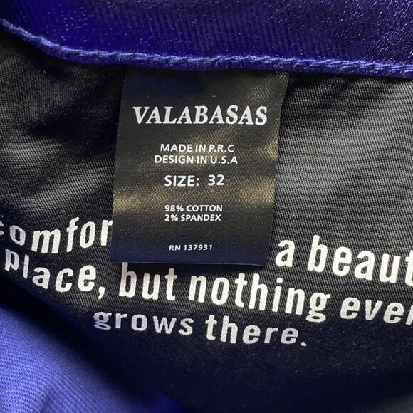 Valabasas Unisex Van Gogh Wax Flare Cargo Stacked Jeans Shiny Navy Size 32 - Picture 4 of 8